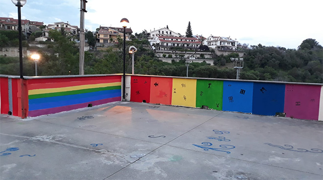 OLTRE IL MURO - I bambini e la street art, Murale della pace, Castelnuovo di Porto