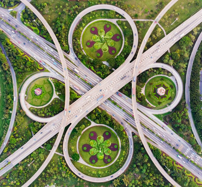 Ming Li - Waltz of Overpass, Highly Commended Urban category, Drone Awards 2019