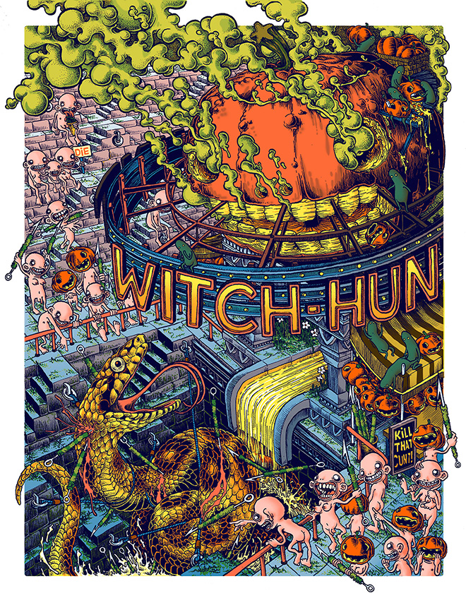 Carles G.O’D. - Witchhunt, serigrafia 70x100