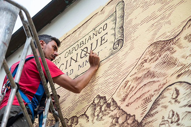 Matteo Ufocinque Capobianco - Mappa Varallo, WARAL Urban art project, 2019