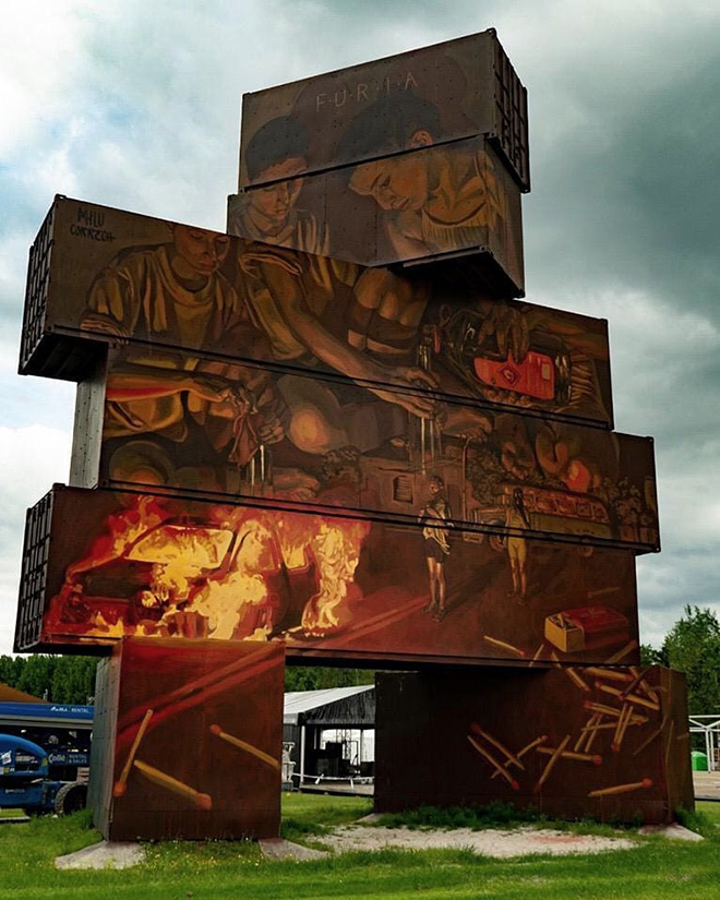 Milu Correch - North West Walls 2019, Werchter (Belgium), Container Graffiti