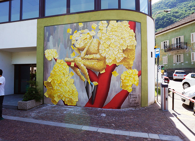 Zed1 - Il mondo dietro gli impegni, murale a Laives (Bz), 2019