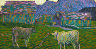 Giovanni Giacometti - Sera sull'alpe, 1908. Olio su tela, 115 x 160 cm. MASI Lugano, Collezione Città di Lugano