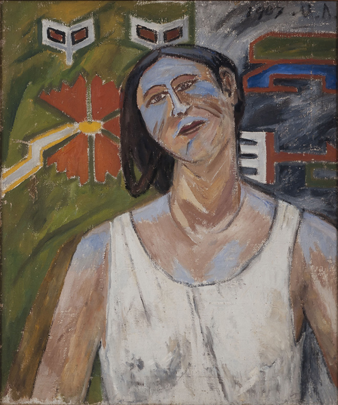 Mikhail Larionov (Tiraspol 1881-Fontenay-aux-Roses 1964) Ritratto di Natalia Goncharova 1907, olio su tela, cm 60 x 50. Collezione V. Tsarenkov. © Mikhail Larionov, by SIAE 2019