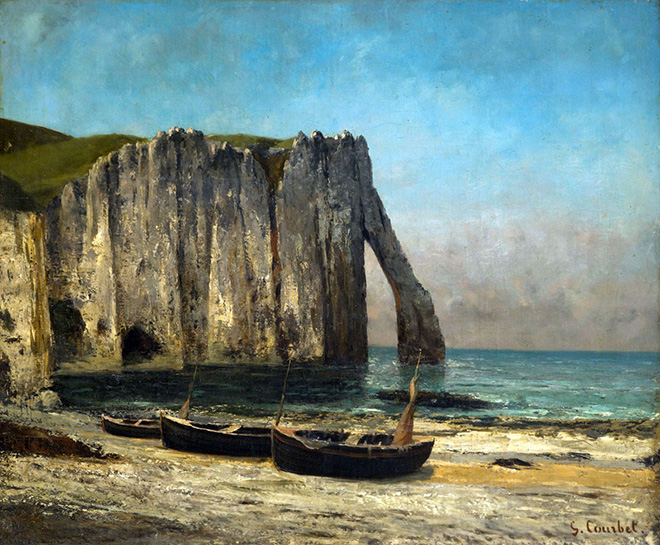 Gustave Courbet - Le scogliere a Etretat, 1869. olio su tela, 63 x 76 cm.