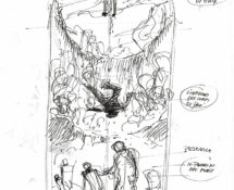 Nicola Verlato - Hostia, sketch 2, murale Tor piganattara, Roma. China su carta, 26,5 cm x 31,5 cm