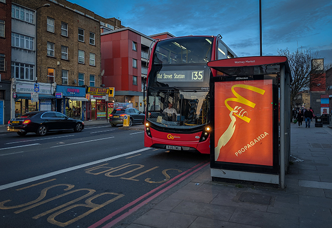 Hogre - Propaganda, installation Subvertising, London