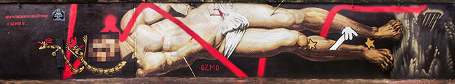 OZMO - Il sogno di San Sebastiano (The Dream of Saint Sebastian), Le MUR12, Paris. photo credit: Ana Raga