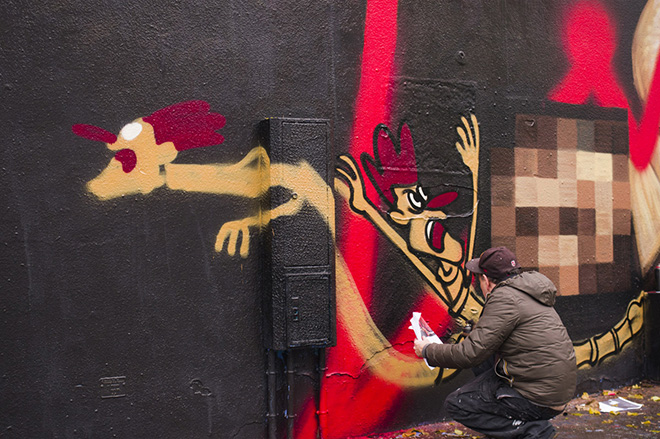 OZMO - Il sogno di San Sebastiano (The Dream of Saint Sebastian), Le MUR12, Paris. photo credit: Ana Raga