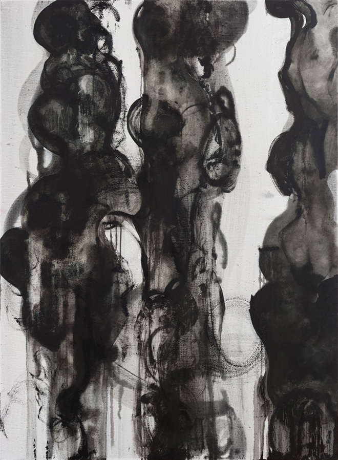 LIAO PEI - Split No.1, Oil and Charcoal on Canvas 150x110 cm. 2019