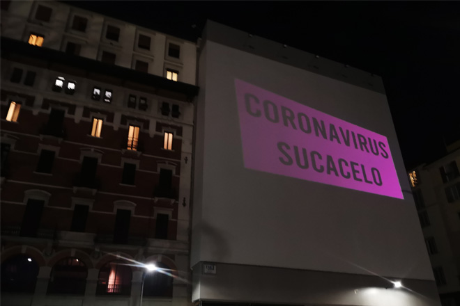 AMADAMA - Coronavirus Sucks, outdoor guerrilla video, Milan, 2020