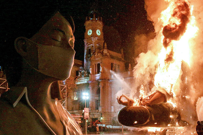 Escif - This Too Shall Pass, Las Fallas, Valencia, (Spain), 2020. photo courtesy of: Escif