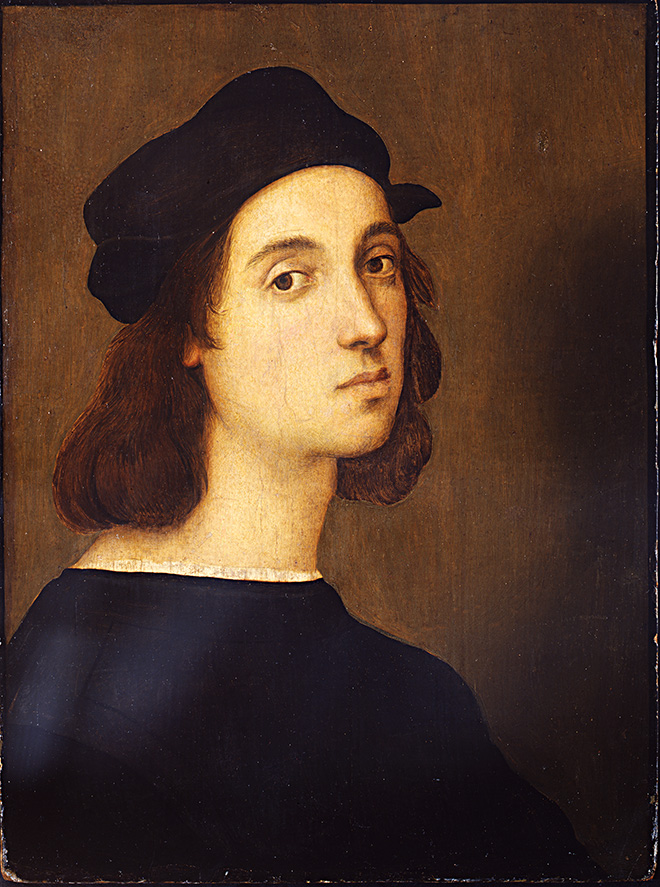 Raffaello - Autoritratto (Self portrait) - 1506-1508, olio su tavola di pioppo / oil on poplar panel Firenze, Gallerie degli Uffizi, Galleria delle Statue e delle Pitture Gabinetto fotografico delle Gallerie degli Uffizi - Su concessione del Ministero per i Beni e le Attività Culturali e del Turismo.