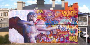 Pichi & Avo - Cupid with bow, Wonderwalls, Port Adelaide (Menpes Street), Australia. photo credit: Vans the Omega