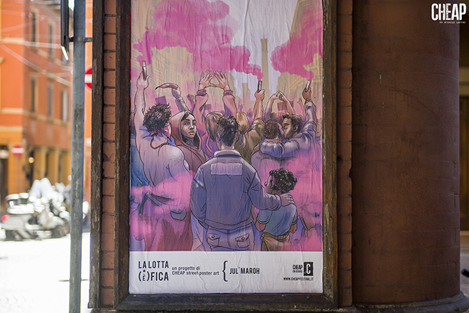 Jul' Maroh - La lotta è FICA, Bologna, 2020. Un progetto di public art di CHEAP. photo credit: Michele Lapini