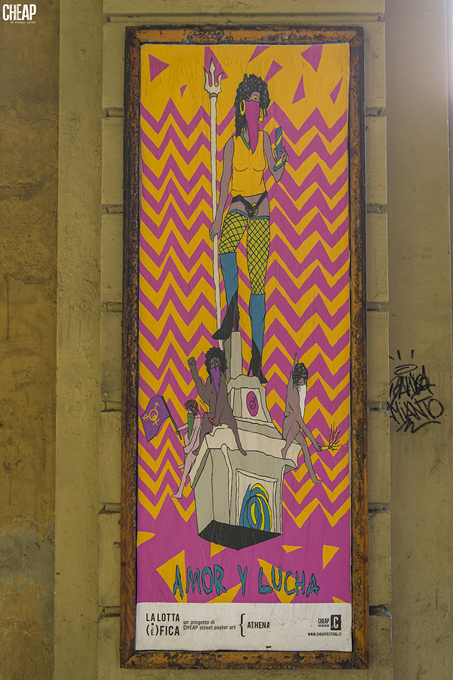 Athena - La lotta è FICA, Bologna, 2020. Un progetto di public art di CHEAP. photo credit: Michele Lapini