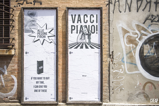 CHEAP - RECLAIM call for artist, 2020, Bologna, street poster art. photo credit: Michele Lapini