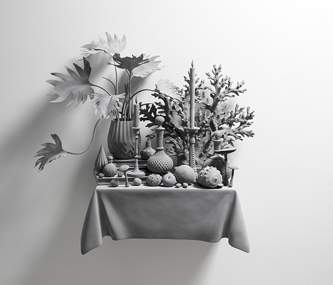 Hans Op de Beeck - Vanitas (Variation) 29, 2019. Scultura:gesso, legno, acciaio, poliammide, poliestere, rivestimento 93 x 42 x 88 cm, 2019. Courtesy: the artist and GALLERIA CONTINUA Photo by: Studio Hans Op de Beeck