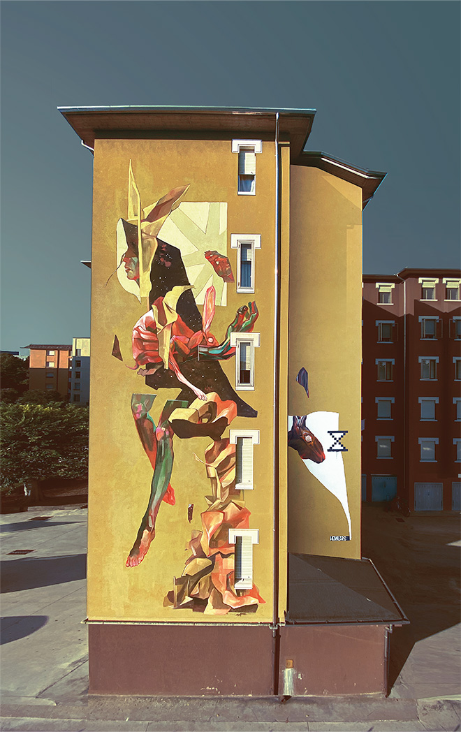 HOWLERS CREW - Alice in borderland, mural for (Without Frontiers, Lunetta a colori), Mantova, Italy, 2020