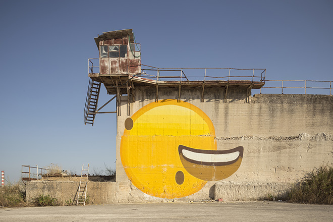 Ampparito - (Destructured smile), murale per BITUME - Industrial Platform of Arts, Ragusa