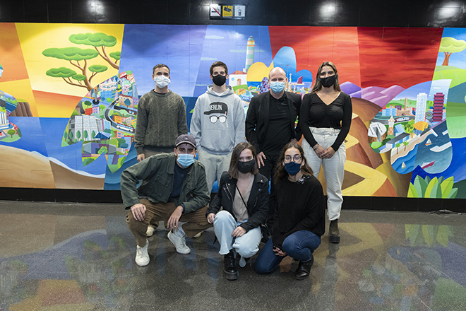 Philip Stanton - The colours of the gratitude, mural (stazione Guinardó / Hospital de Sant Pau), Barcellona. photo credit: ©Miquel Ángel Cuartero