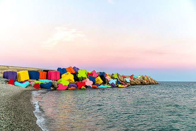 Massimo Sirelli - Catanzaro ColorFul, land art site specific, porto di Catanzaro Lido