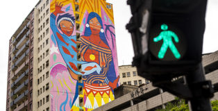 Daiara Tukano - Mural for CURA - Urban Art Circuit, Belo Horizonte (Brazil). photo credit: Bruno Figueiredo