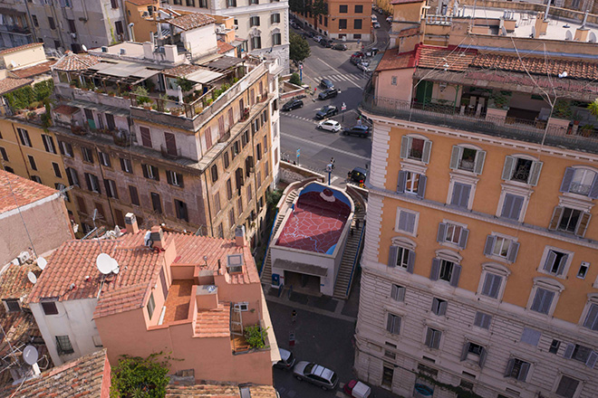 Andreco x Art Stop Monti - Dove Aniene e Tevere si incontrano, Confluenze, murale a Roma (terrazza stazione Cavour)