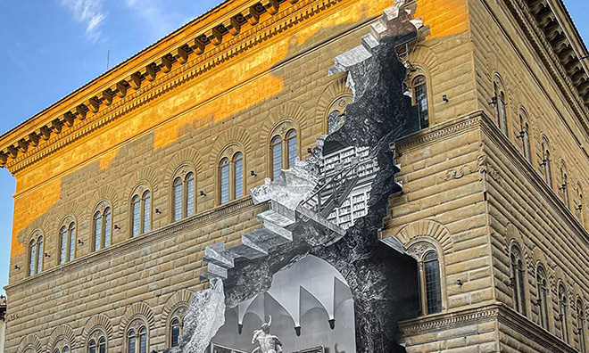 JR – “La Ferita”, Palazzo Strozzi
