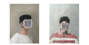 Agata Treccani, 45°25’55.8’’N 12°19’28.3’’E e 46°04’12.8’’N 11°07’20.8’’E (Landscape), 2018, acrilico su tela, 31x42cm