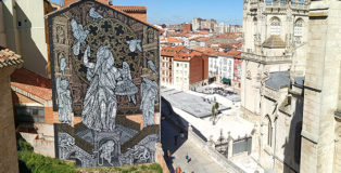 Monkeybird - Mymesis, beings and places. Murale alla Cattedrale di Burgos. photo credit: @cesitale