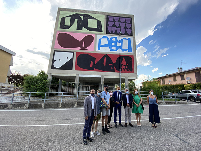 Erosie + 108 - Inaugurazione (Aperta): Combo Wall di Erosie e 108, Mantova per Without Frontiers, Lunetta a Colori, 2021