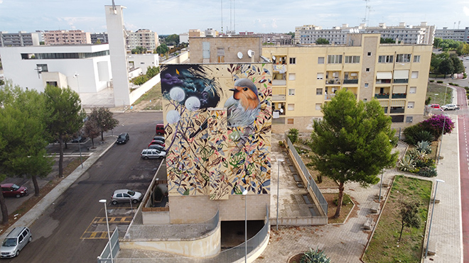 Collin Van Der Sluijs - RISE - In the meaning of stand tall, work together and unite. mural for  HollAndMe, Lecce, Puglia (Italy)