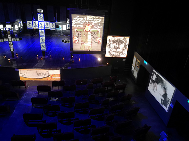 Street Art in Blu 3 - exhibition view, Teatro Colosseo, Torino