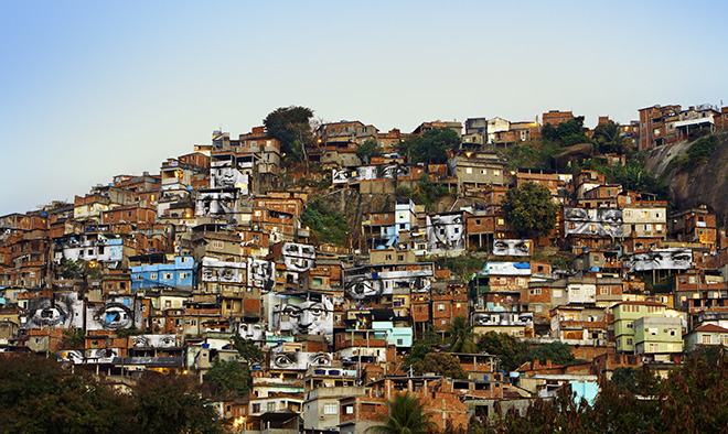 JR - 28 Millimètres , Women Are Heroes Project - Action in the Favela Morro da Providência, daytime, Rio de Janeiro, Brazil, 2008