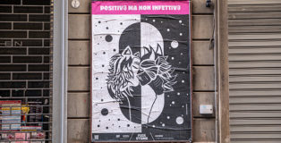 CHEAP + Conigli Bianchi - Street poster art, World AIDS Day 2021, Bologna. photo credit: Margherita Caprilli