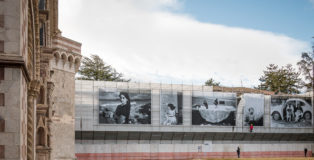 Letizia Battaglia, cantiere Casa delle Donne, L'Aquila / collettiva Meraviglioso Reale, a cura di Camilla Carè Febbraio 2022. ph Alessandra Iezzi.