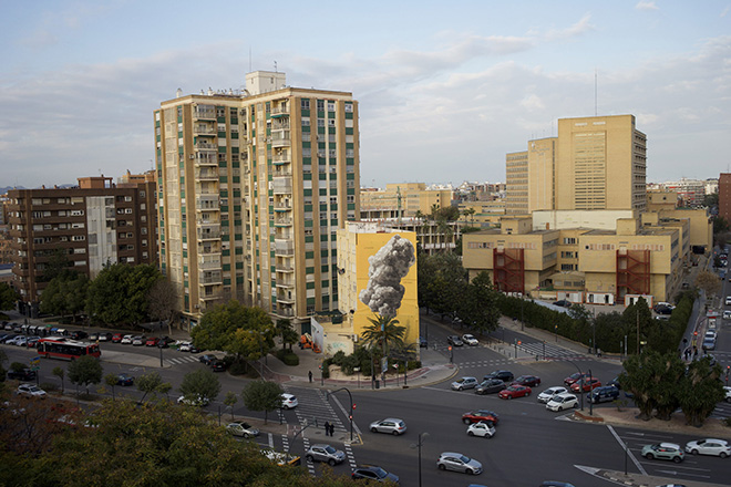 Escif - La Guerra Comienza Aqui, mural Valencia