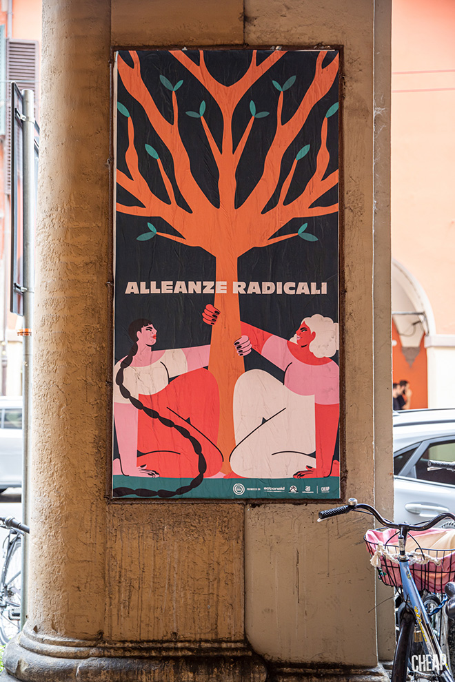 CHEAP - Festival Partecipazione, Via San Felice, Bologna. Artwork by Camila Rosa. Photo credit: Margherita Caprilli