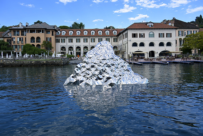 Helidon Xhixha - Iceberg,  (opera galleggiante visibile dal lago), ORTA SAN GIULIO