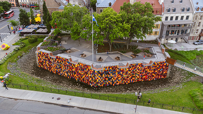 Ai Weiwei - Life Jackets, Québec City. Photo credit: Stephane Bourgeois