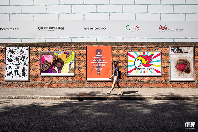 CHEAP - (On fire) Open call for artists, Street poster art, Bologna, 2022. Photo credit: Margherita Caprilli