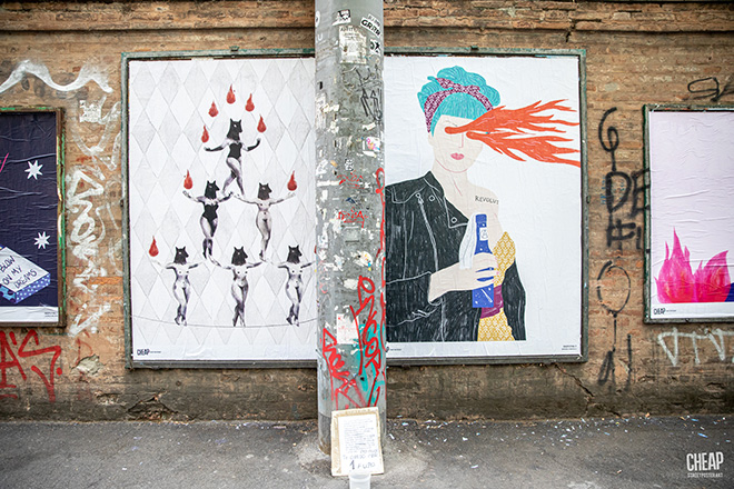 CHEAP - (On fire) Open call for artists, Street poster art, Bologna, 2022. Photo credit: Margherita Caprilli