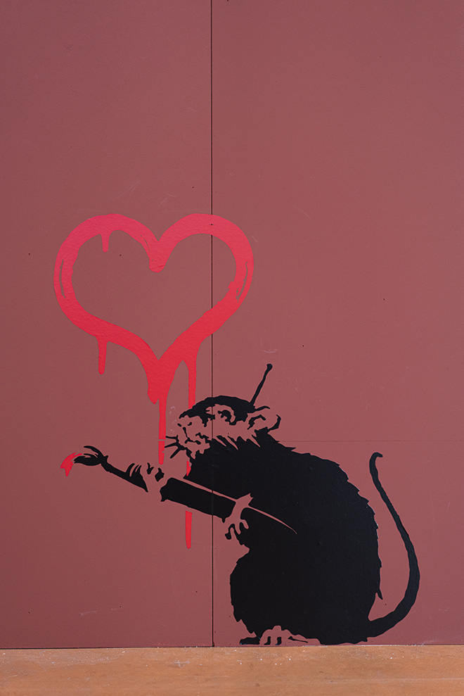 THE GREAT COMMUNICATOR. BANKSY - Unauthorized exhibition, installation view, Salone degli Incanti Trieste. photo credit: Fabrice Gallina