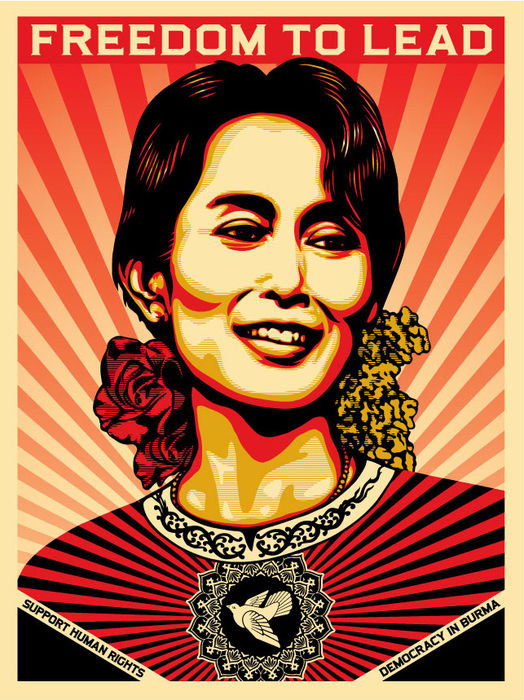 Shepard Fairey - Freedom to lead, 2009, serigrafia 46x61