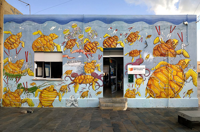 Blu – Il murale animato per la Biblioteca di Lampedusa