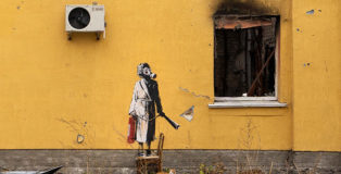 Banksy - Stencil art, Ukraine, 2022