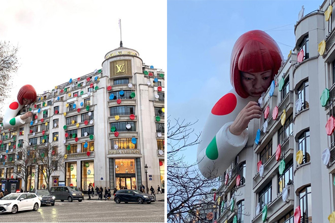 Yayoi Kusama + Louis Vuitton – Installazioni a Parigi