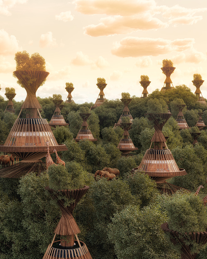 MASK Architects - BAOBAB Luxury Safari Resort. Lead Designers and Architects: Öznur Pınar Çer and Danilo Petta. Renderings credits: MASK Architects