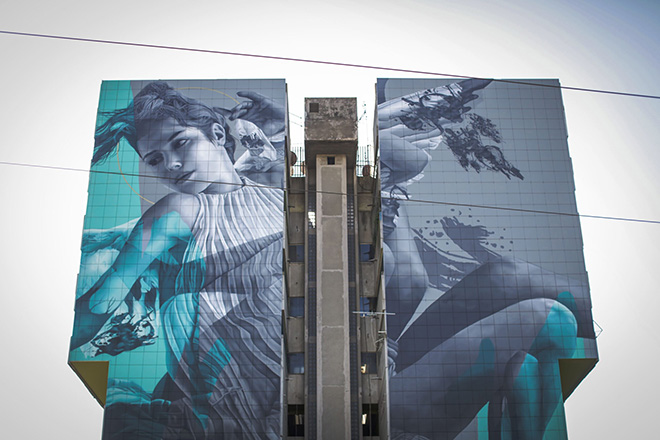 JDL – “Icaro”, un imponente murale di 40 metri al Corviale (Roma)